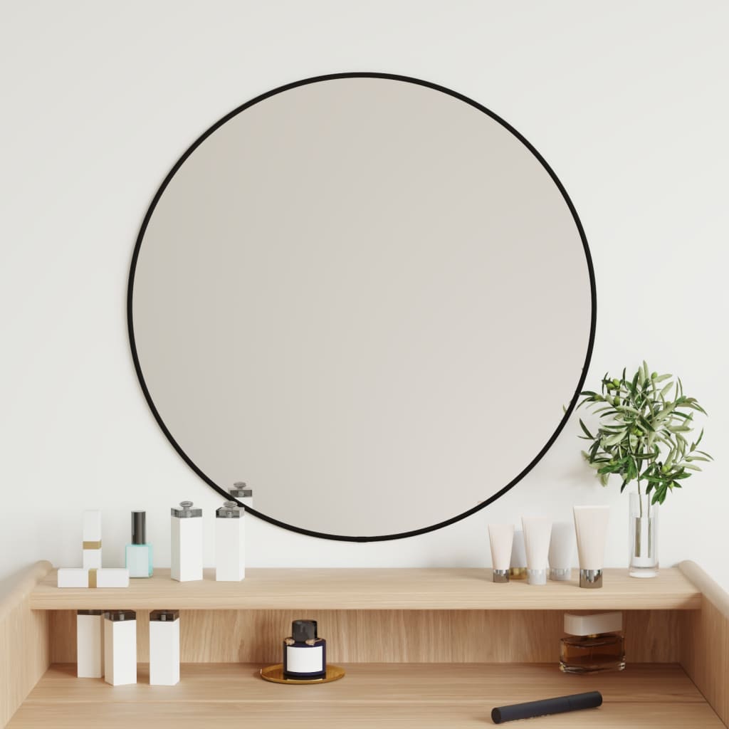 Wall Mirror Black Ø 60 cm Round