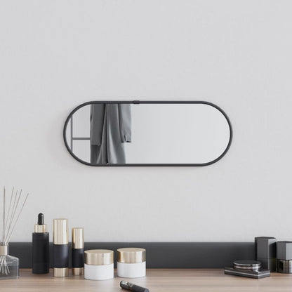 Wall Mirror Black 40x15 cm Oval