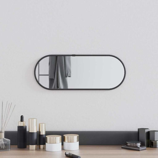 Wall Mirror Black 40x15 cm Oval