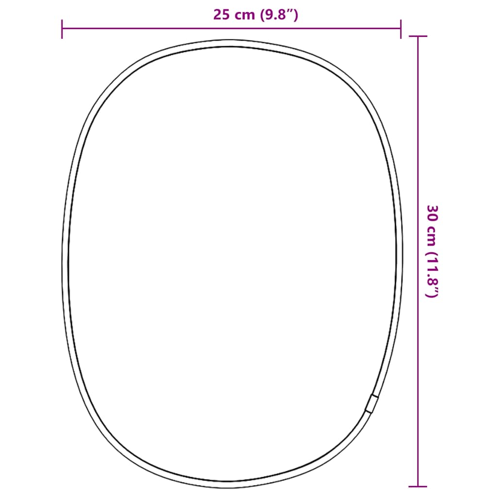 Wall Mirror Black 30x25 cm