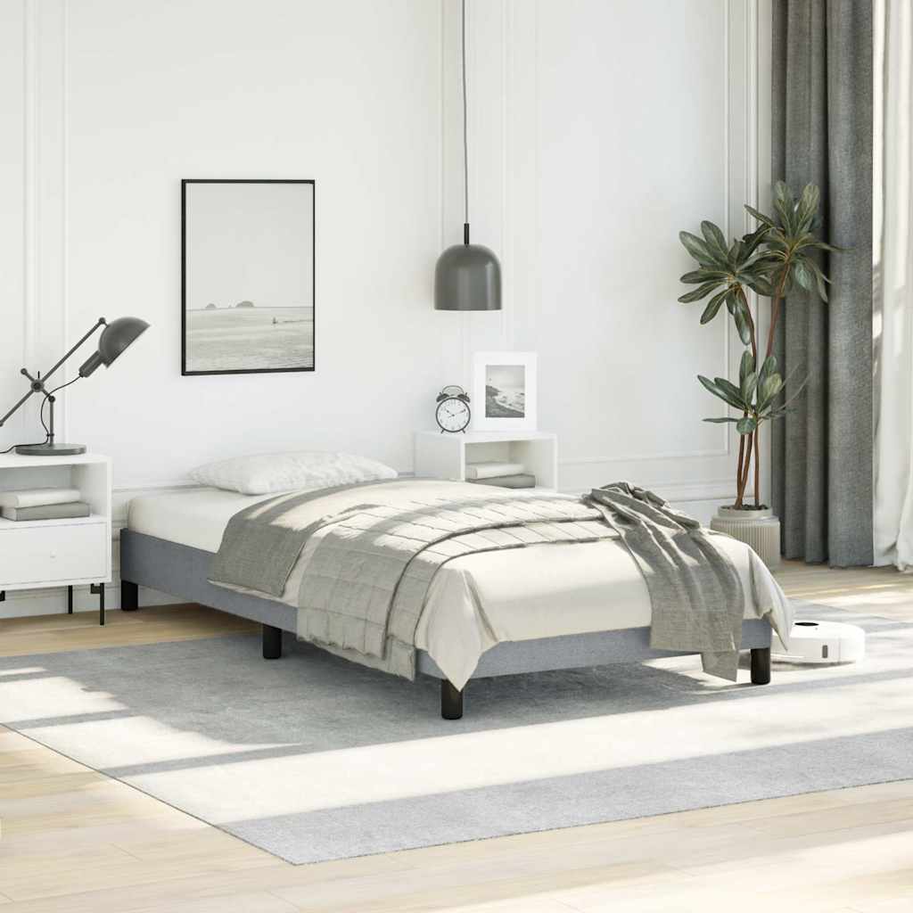 Bed Frame without Mattress Light Grey 100x203 cm Twin XL Fabric