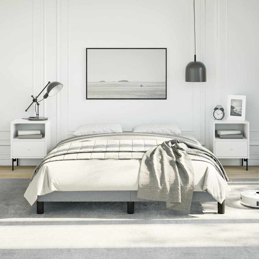 Bed Frame without Mattress Light Grey 137x190 cm Full Fabric