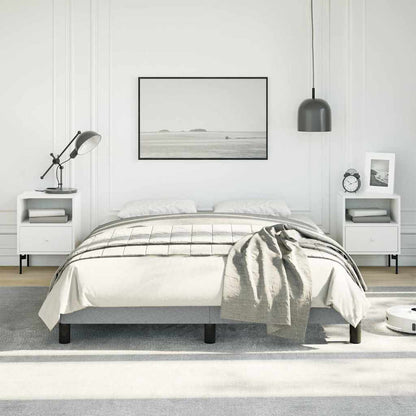 Bed Frame without Mattress Light Grey 137x190 cm Full Fabric