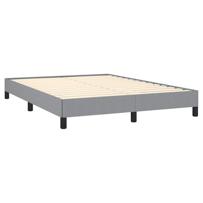 Bed Frame without Mattress Light Grey 137x190 cm Full Fabric