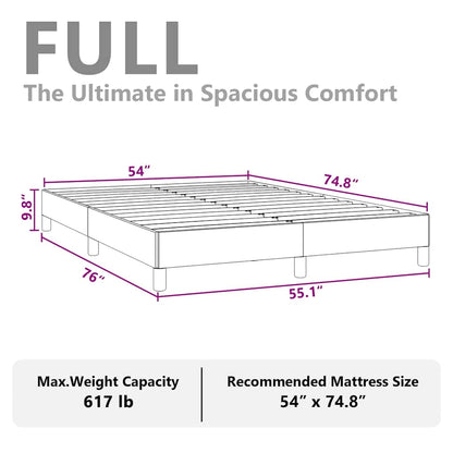 Bed Frame without Mattress Light Grey 137x190 cm Full Fabric