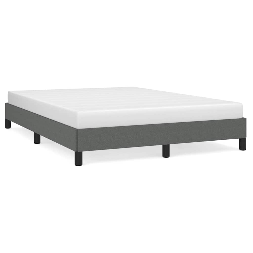 Bed Frame without Mattress Dark Grey 137x190 cm Full Fabric