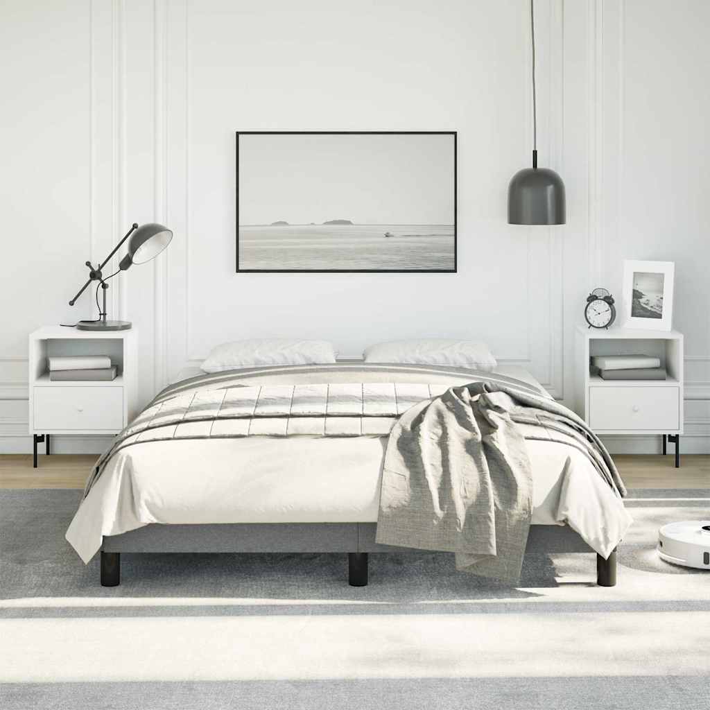 Bed Frame without Mattress Dark Grey 137x190 cm Full Fabric