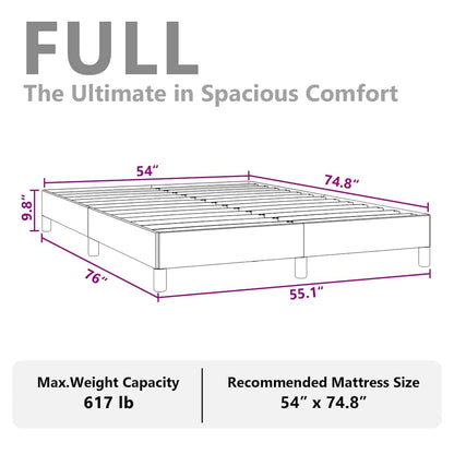 Bed Frame without Mattress Dark Grey 137x190 cm Full Fabric