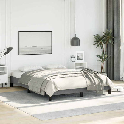 Bed Frame without Mattress Dark Grey 137x190 cm Full Fabric