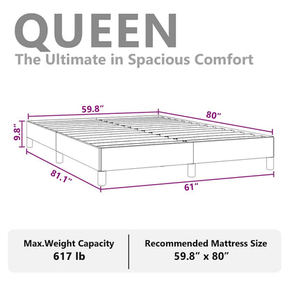 Bed Frame without Mattress Light Grey 152x203 cm Queen Fabric