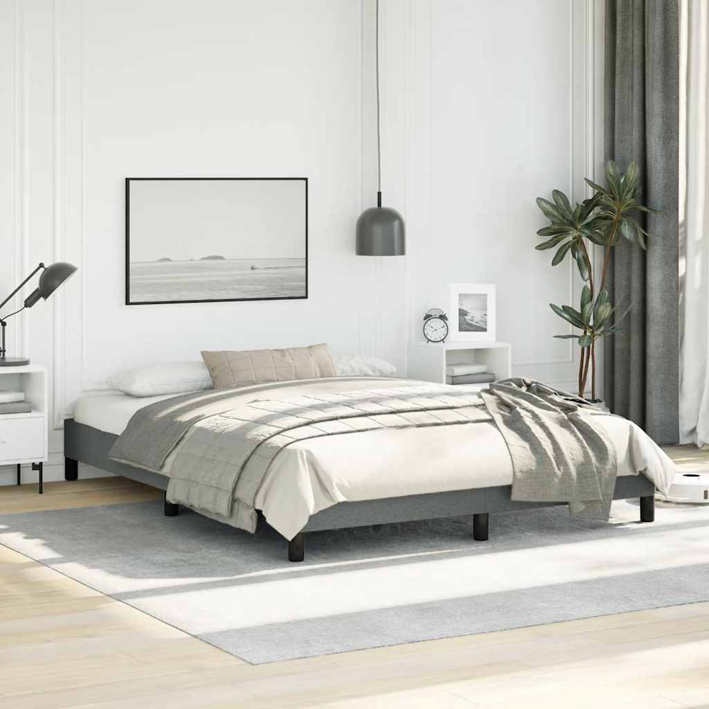Bed Frame without Mattress Dark Gray 59.8"x79.9" Queen Fabric