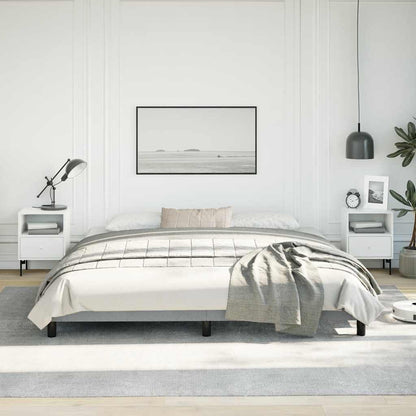 Bed Frame without Mattress Light Gray 76"x79.9" King Fabric