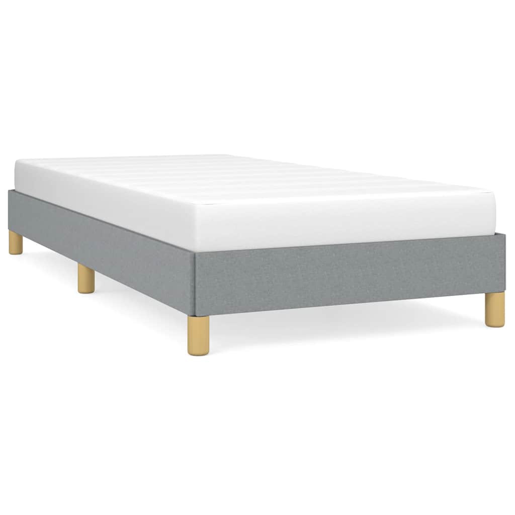 Bed Frame without Mattress Light Gray 39.4"x74.8" Twin Fabric