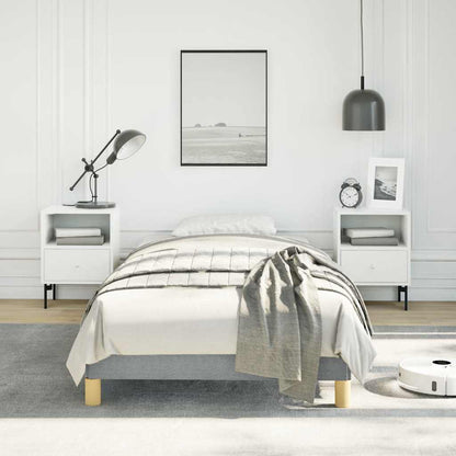 Bed Frame without Mattress Light Gray 39.4"x74.8" Twin Fabric
