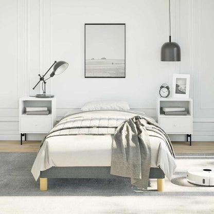 Bed Frame without Mattress Dark Grey 100x190 cm Twin Fabric
