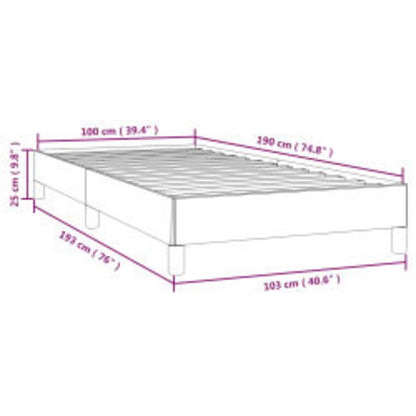 Bed Frame without Mattress Dark Grey 100x190 cm Twin Fabric