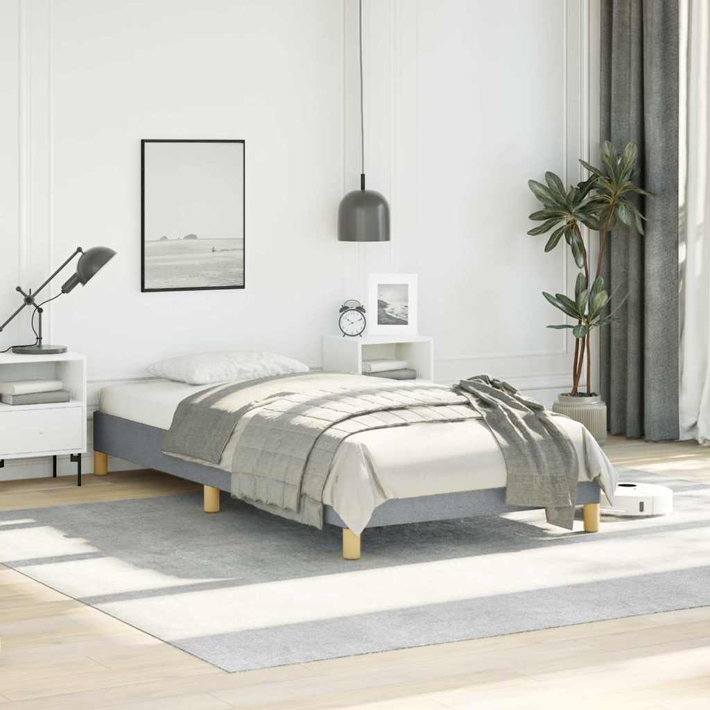 Bed Frame without Mattress Light Grey 100x203 cm Twin XL Fabric