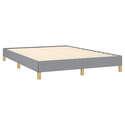 Bed Frame without Mattress Light Grey 137x190 cm Full Fabric