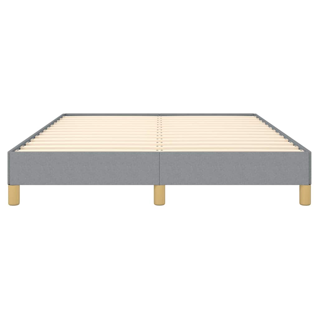 Bed Frame without Mattress Light Grey 137x190 cm Full Fabric