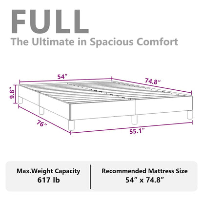 Bed Frame without Mattress Light Grey 137x190 cm Full Fabric