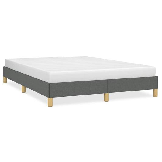Bed Frame without Mattress Dark Grey 137x190 cm Full Fabric