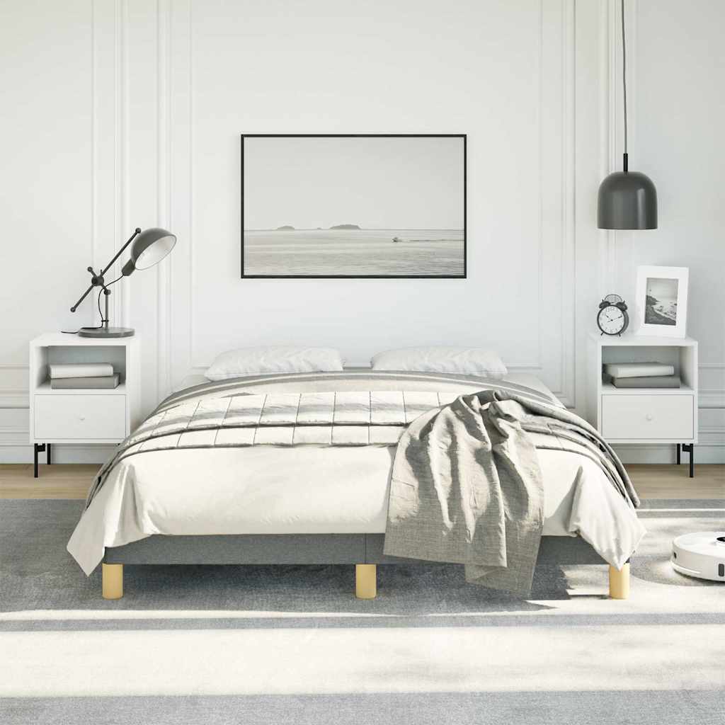 Bed Frame without Mattress Dark Grey 137x190 cm Full Fabric