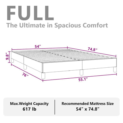 Bed Frame without Mattress Dark Grey 137x190 cm Full Fabric