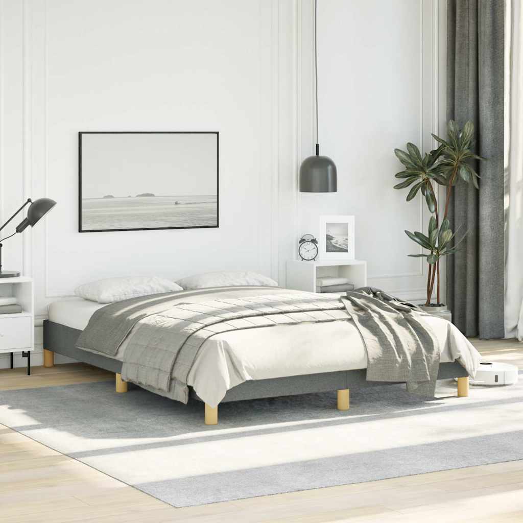 Bed Frame without Mattress Dark Grey 137x190 cm Full Fabric