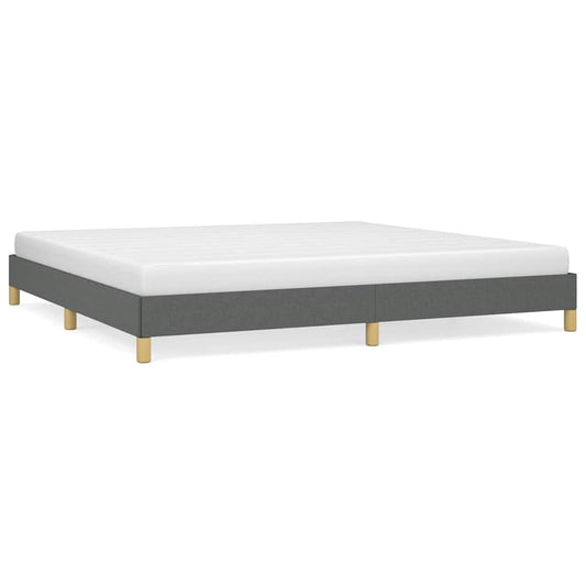 Bed Frame without Mattress Dark Grey 193x203 cm King Fabric