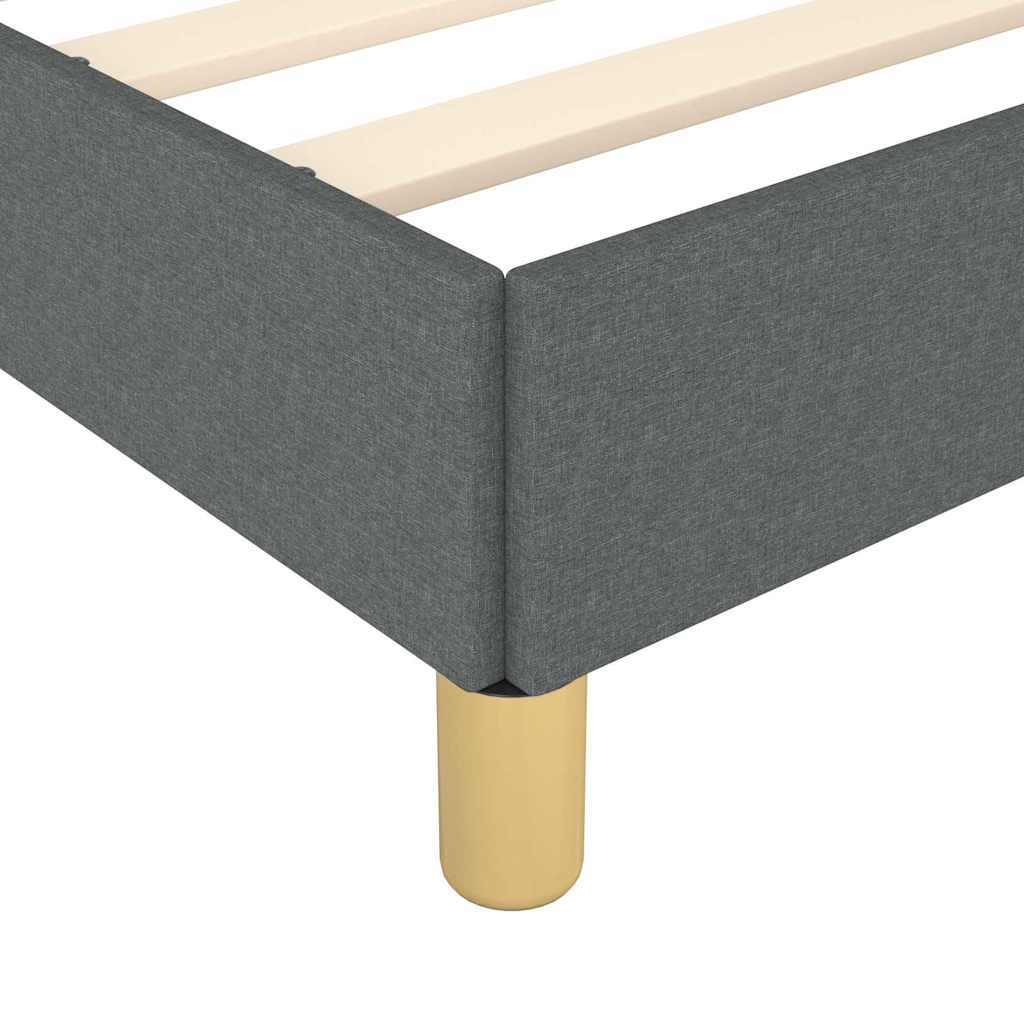 Bed Frame without Mattress Dark Grey 193x203 cm King Fabric