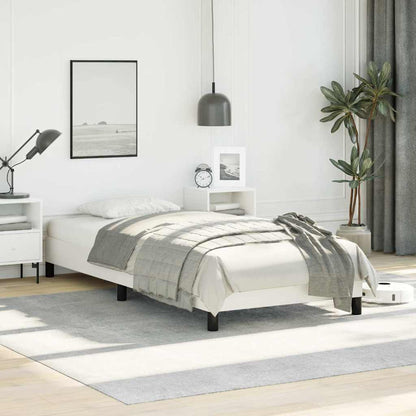 Bed Frame without Mattress White 100x190 cm Twin Faux Leather
