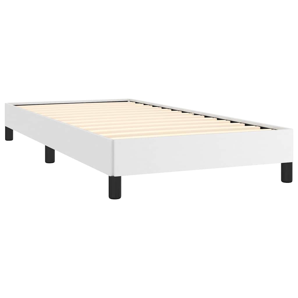 Bed Frame without Mattress White 100x190 cm Twin Faux Leather