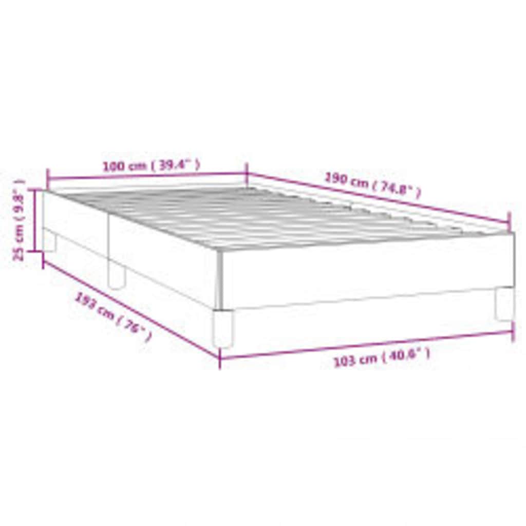 Bed Frame without Mattress White 100x190 cm Twin Faux Leather