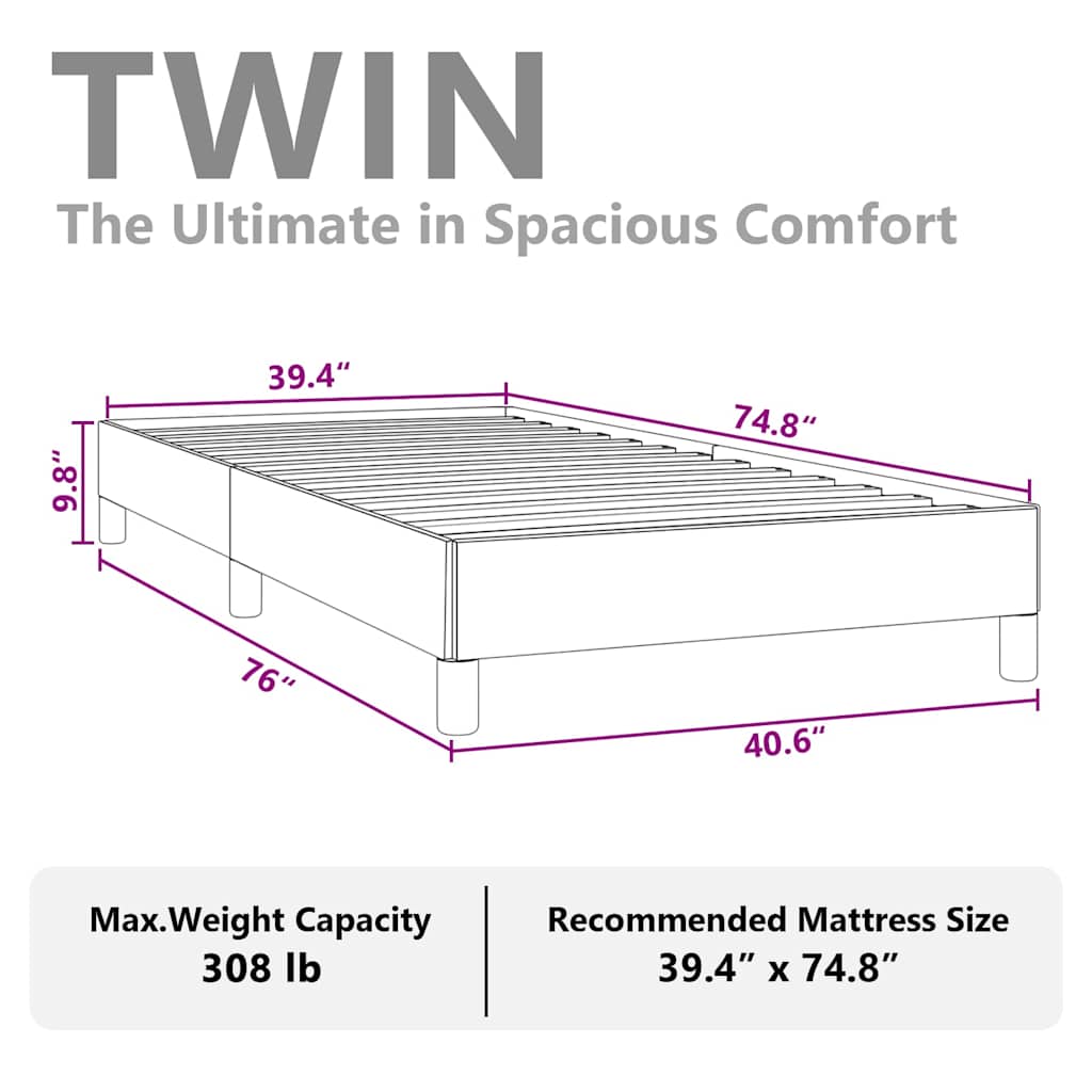 Bed Frame without Mattress White 100x190 cm Twin Faux Leather