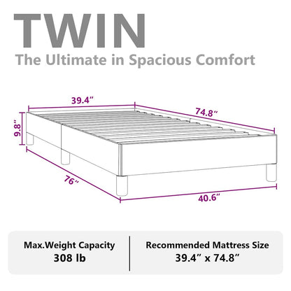 Bed Frame without Mattress White 100x190 cm Twin Faux Leather