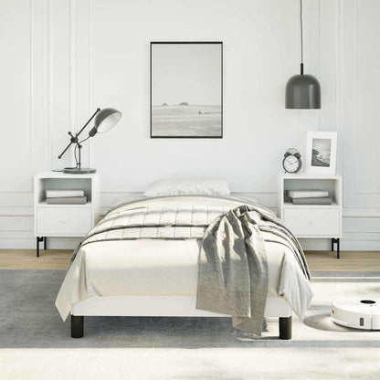 Bed Frame without Mattress White 100x190 cm Twin Faux Leather