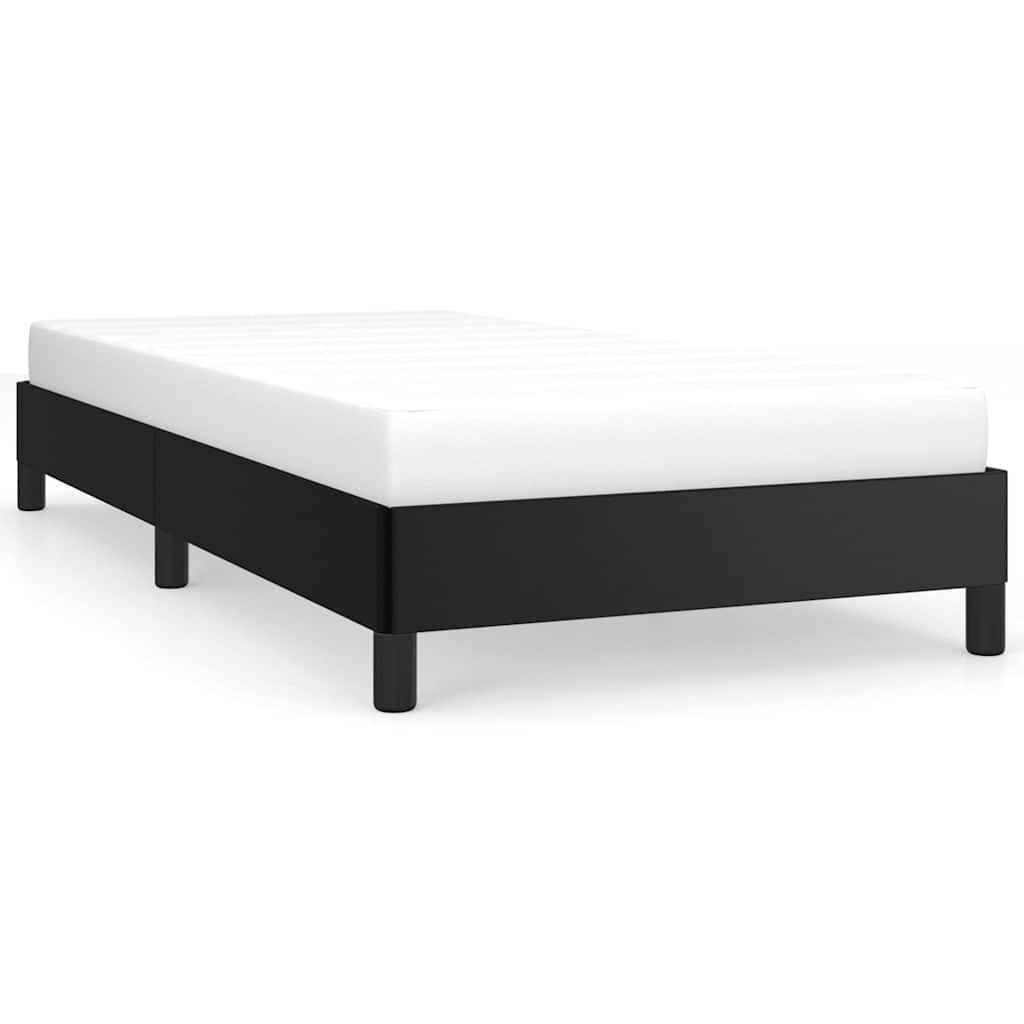 Bed Frame without Mattress Black 39.4"x79.9" Twin XL Faux Leather
