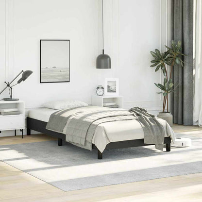 Bed Frame without Mattress Black 39.4"x79.9" Twin XL Faux Leather