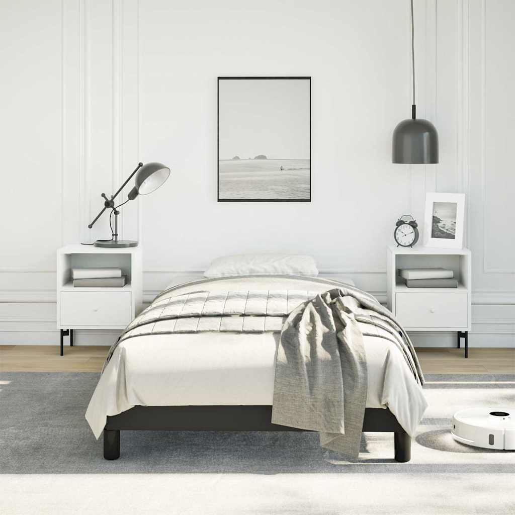 Bed Frame without Mattress Black 39.4"x79.9" Twin XL Faux Leather