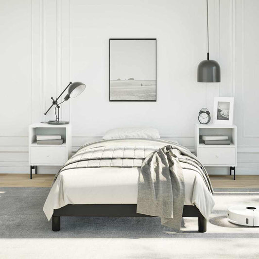 Bed Frame without Mattress Black 100x203 cm Twin XL Faux Leather
