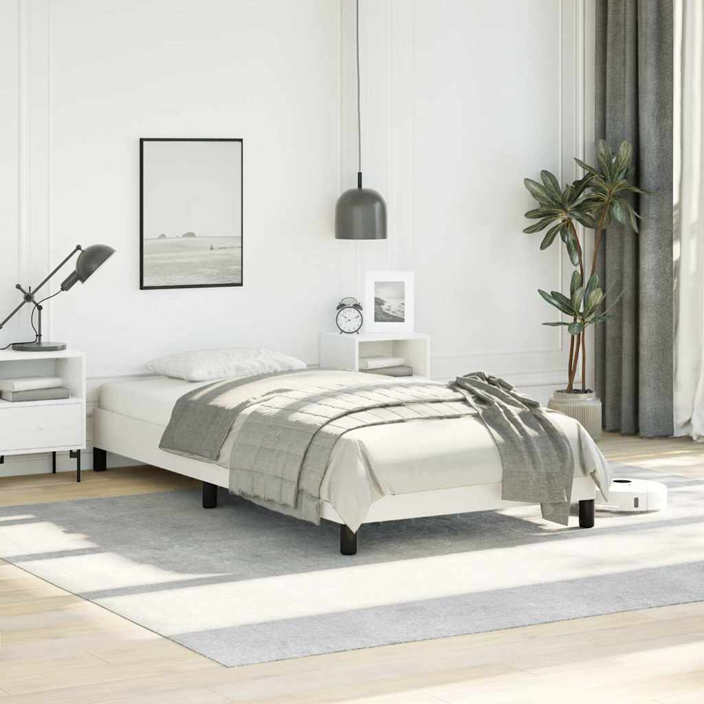Bed Frame without Mattress White 100x203 cm Twin XL Faux Leather