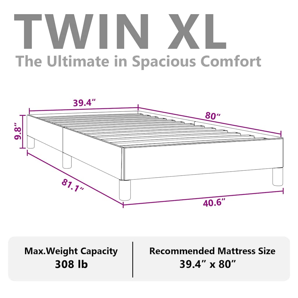 Bed Frame without Mattress White 100x203 cm Twin XL Faux Leather
