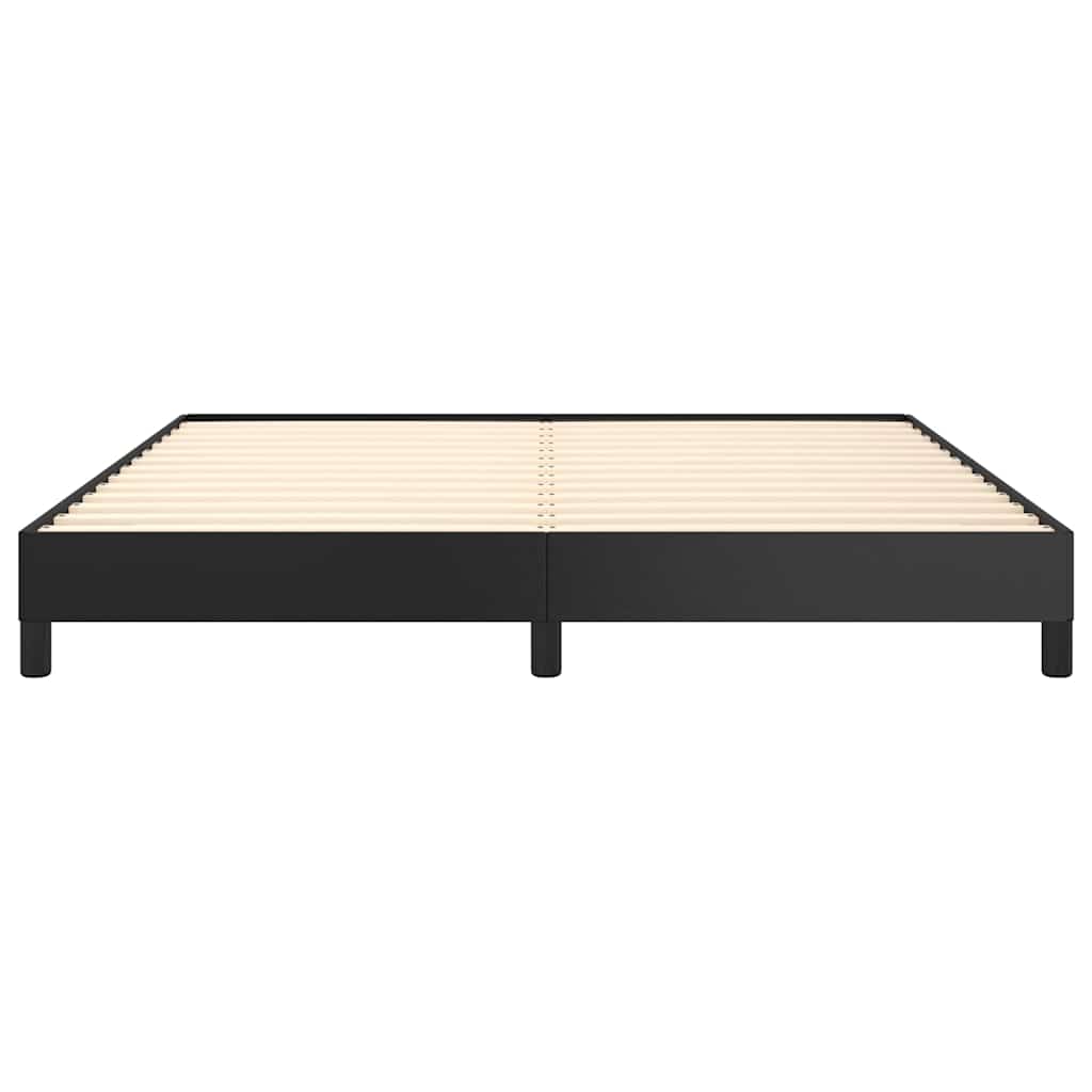 Bed Frame without Mattress Black 59.8"x79.9" Queen Faux Leather