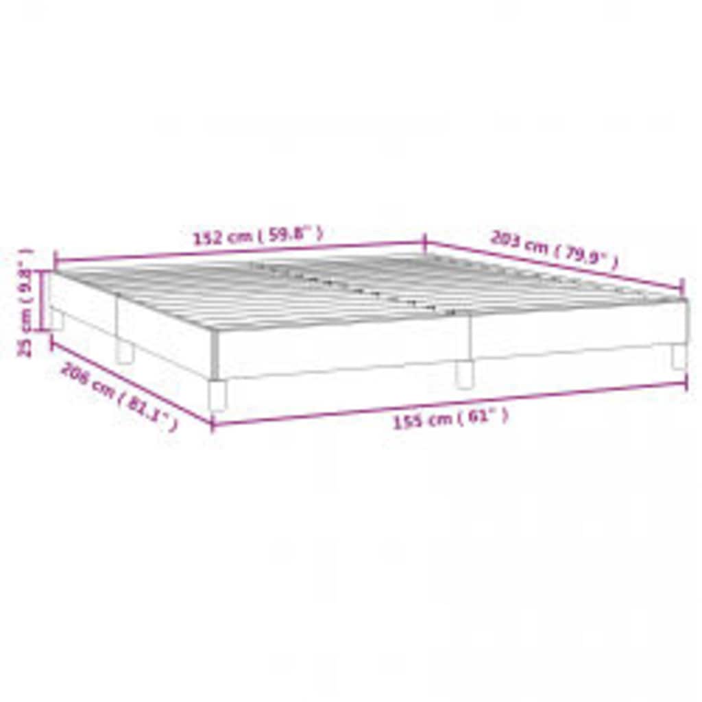 Bed Frame without Mattress Black 59.8"x79.9" Queen Faux Leather