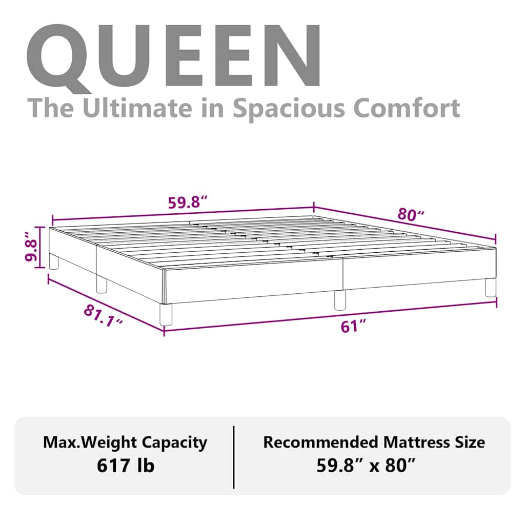 Bed Frame without Mattress White 152x203 cm Queen Faux Leather