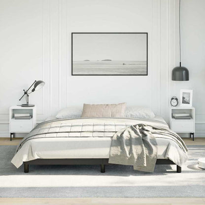 Bed Frame without Mattress Black California King Faux Leather