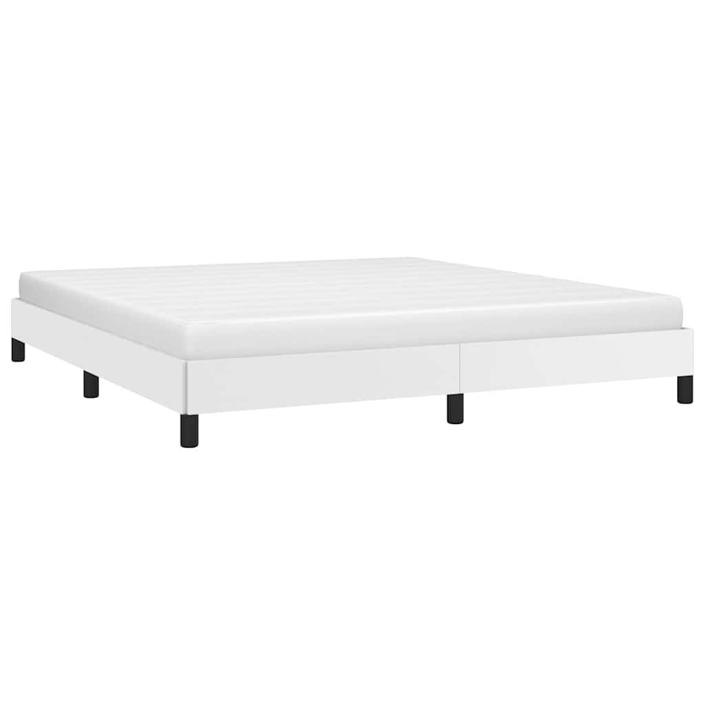 Bed Frame without Mattress White California King Faux Leather