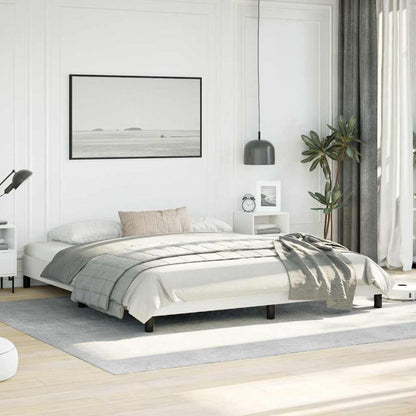 Bed Frame without Mattress White California King Faux Leather
