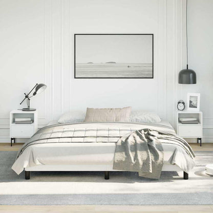 Bed Frame without Mattress White California King Faux Leather