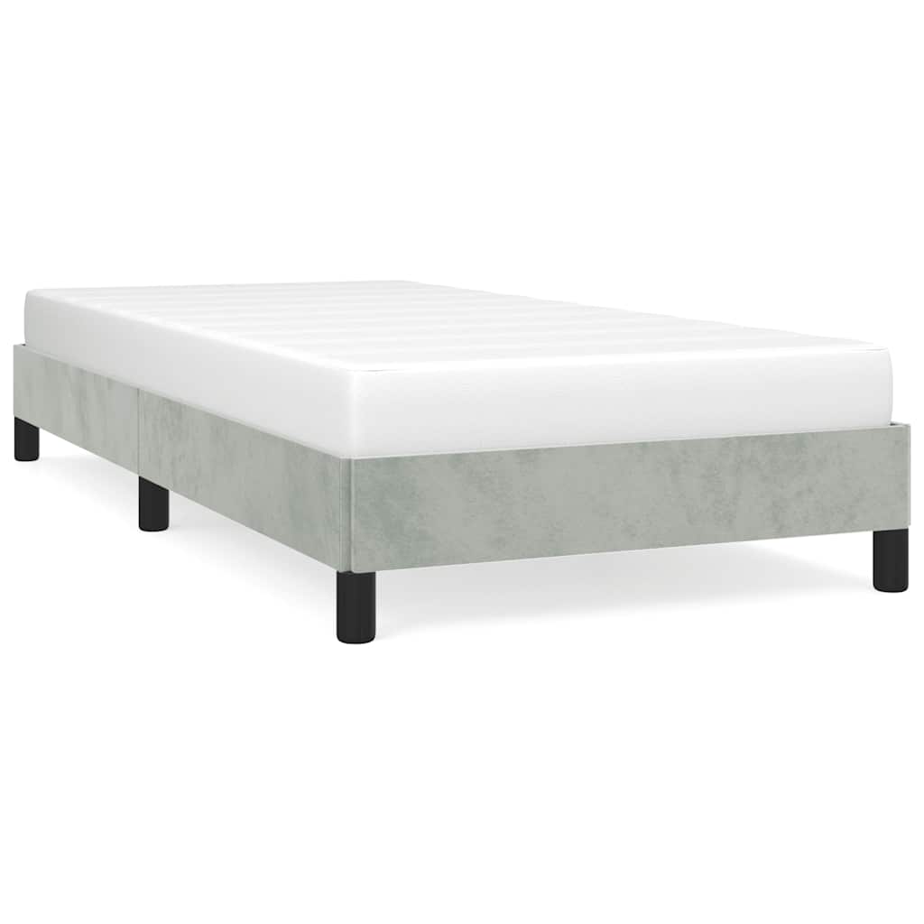 Bed Frame without Mattress Light Grey 100x190 cm Twin Velvet